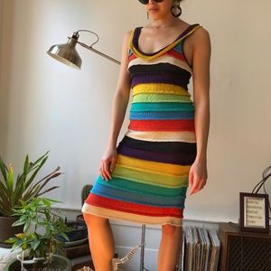 Catherine Malandrino knit rainbow dress 